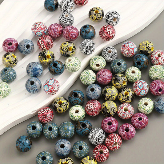 10pcs 16mm Vintage Bohemian Wooden Beads