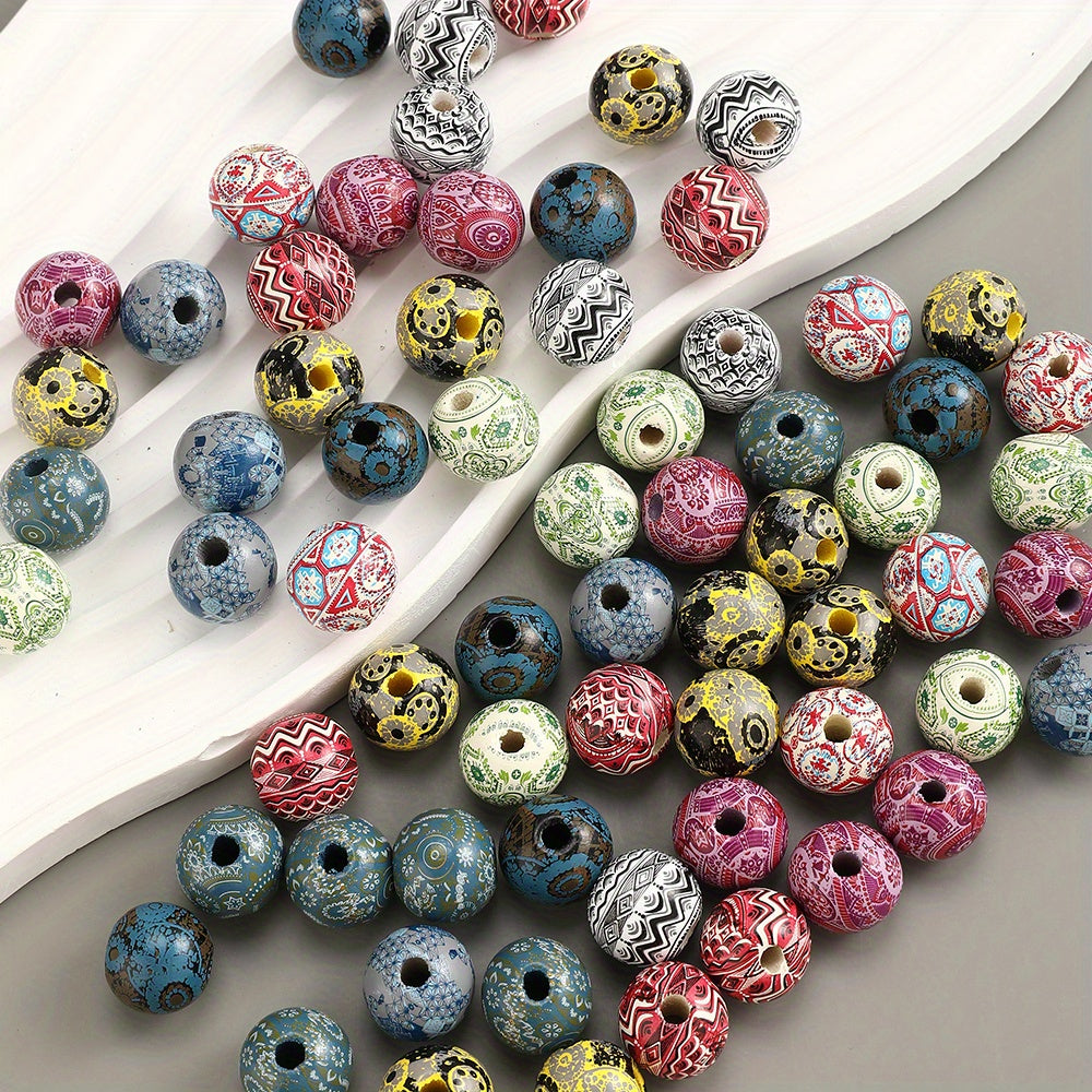 16mm Vintage Boho Wooden Spacer Beads