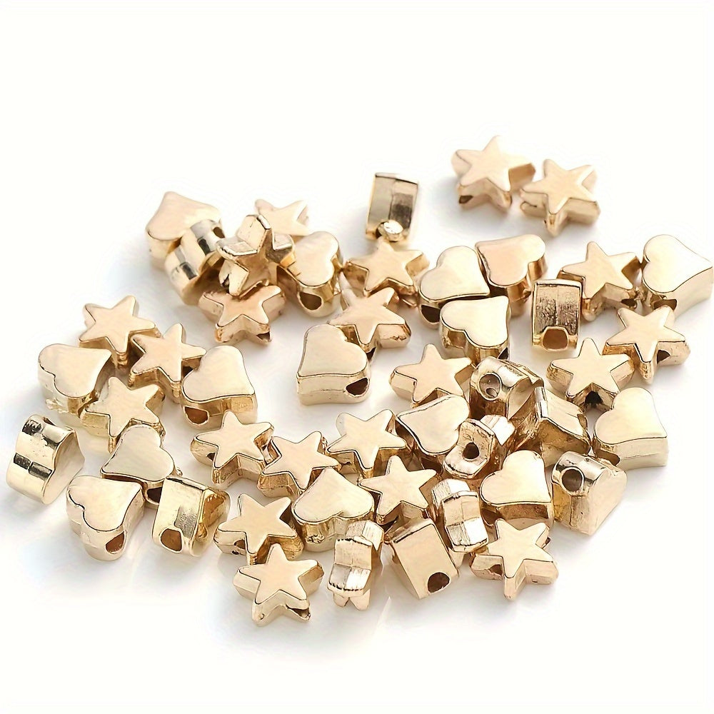 50pcs 6mm Acrylic Star Heart CCB Beads