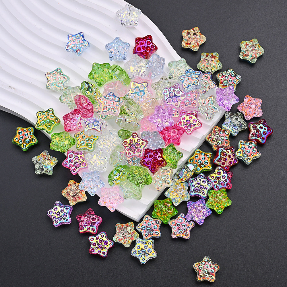 18mm Glass Five-Pointed Star Beads