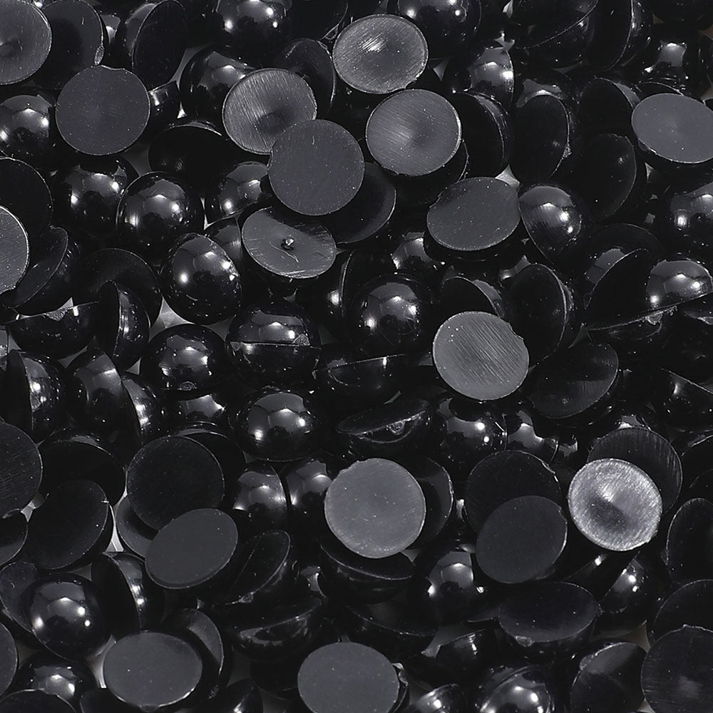 1000pcs Semi Circular Resin Pearl Beads