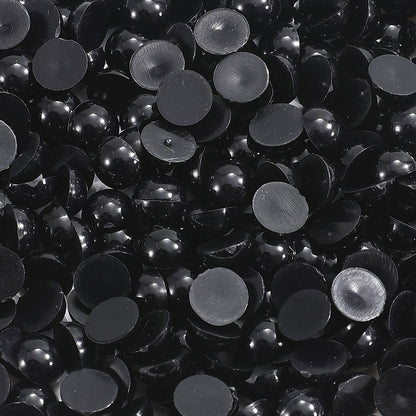 1000pcs Semi Circular Resin Pearl Beads