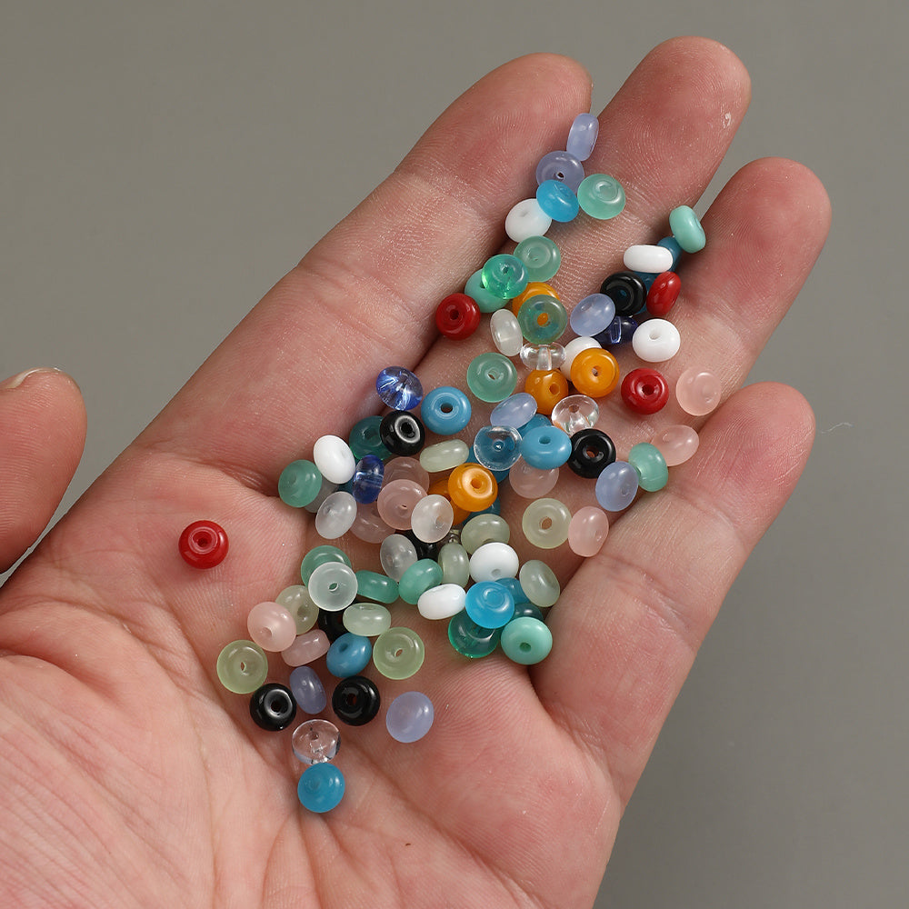 100pcs 3x6mm Glass Wheel Beads