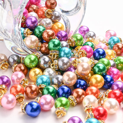 20pcs 10x15mm Multicolor Imitation Pearl Ball Charms