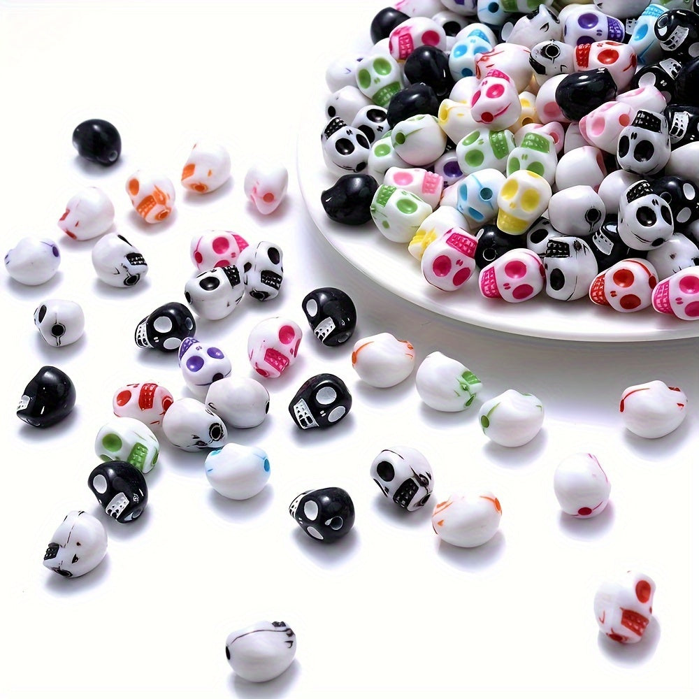 Colorful Acrylic Skull Spacer Beads
