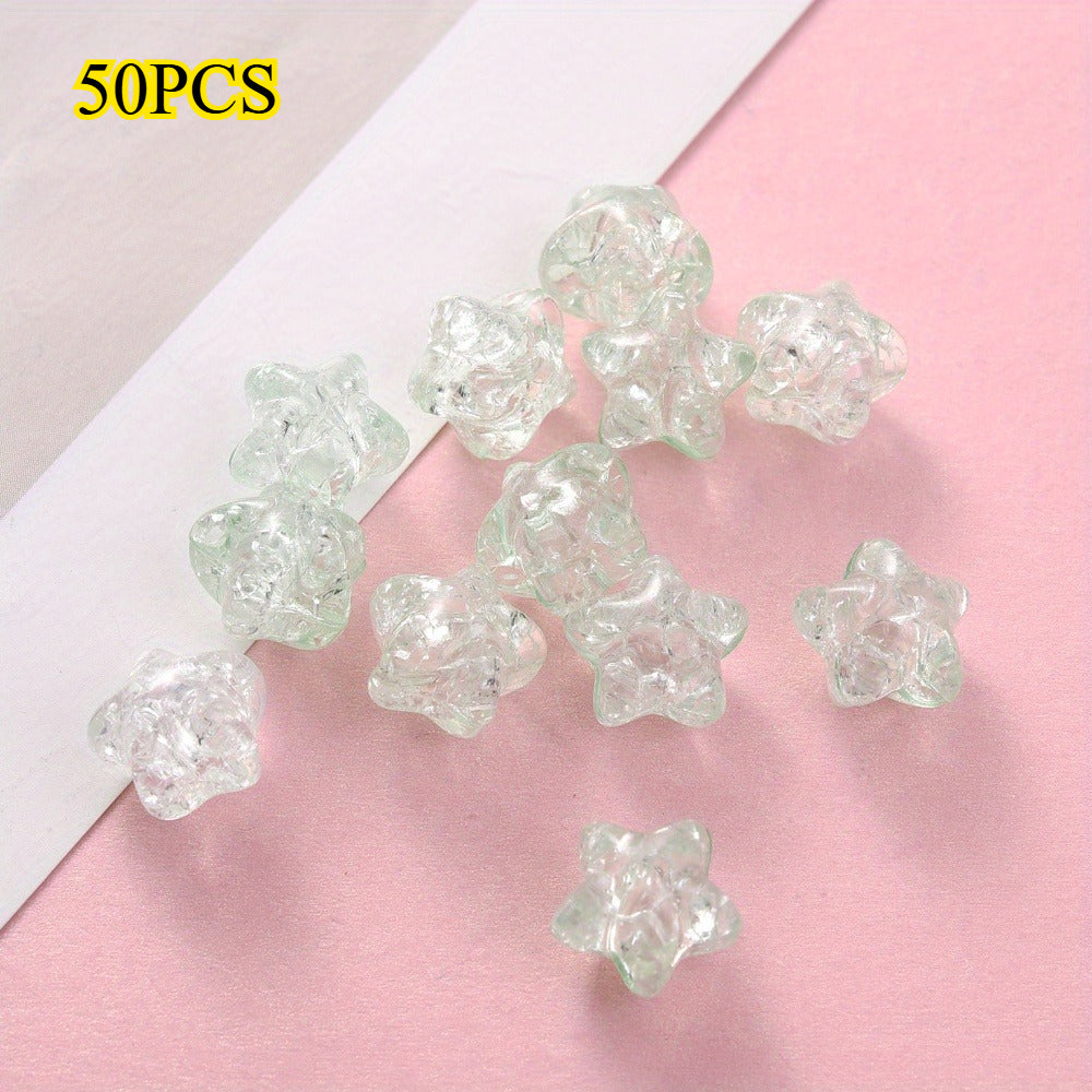 50pcs 11mm Crackle Star Acrylic Beads
