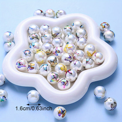 10pcs 16mm Bohemian Shiny Butterfly Acrylic Beads