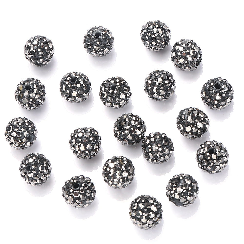 10mm AB Shiny Rhinestone Clay Beads