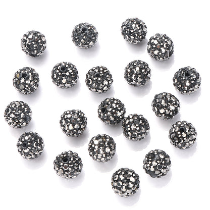 10mm AB Shiny Rhinestone Clay Beads