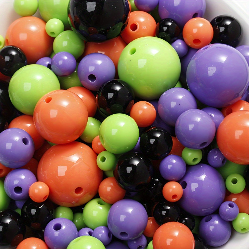 10/20/50/100/200/500pcs Halloween Color Acrylic Round Spacer Beads