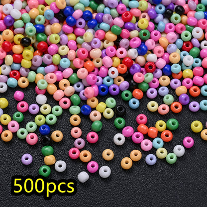 500pcs/set 3mm Colorful Charm Glass Seed Beads