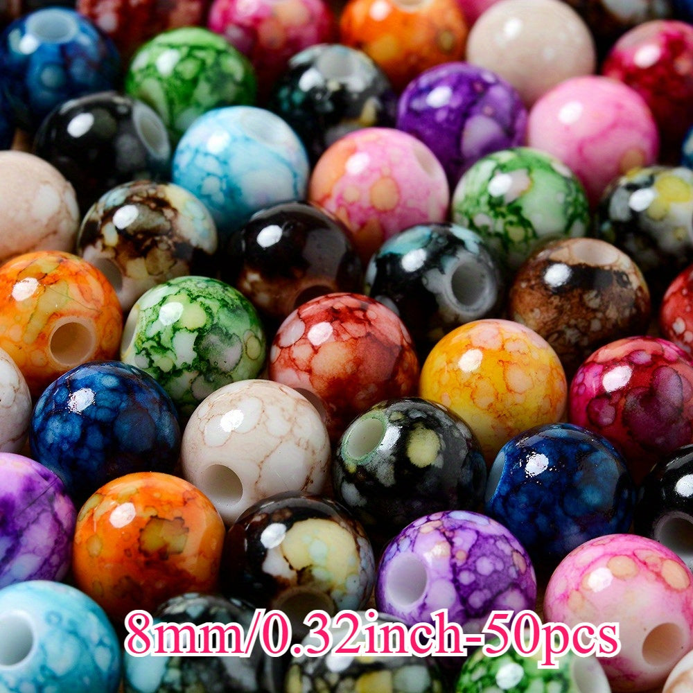 Gradient Round Acrylic Spacer Beads