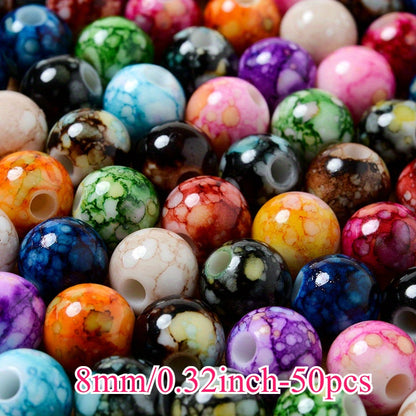Gradient Round Acrylic Spacer Beads