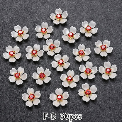 30pcs Beige Flower Flatback Petal Beads