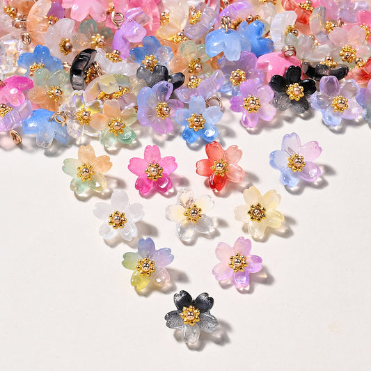 Shiny UV Iris Flower Beads