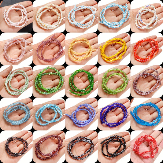 Tiny 4mm Flower Glass Beads