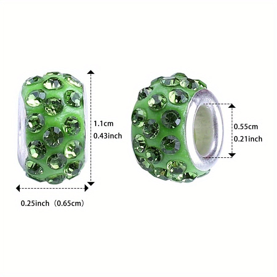 10pcs/lot Colorful European Style Rhinestone Spacer Beads