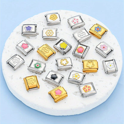 1pc 9x10mm Stainless Steel Petal Module Charm Bead