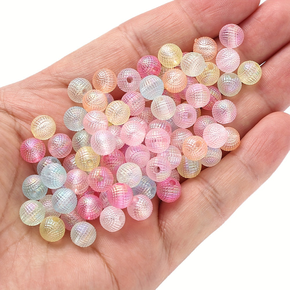 12mm AB Dreamy Gradient Fish Scale Round Flatback Resin Beads