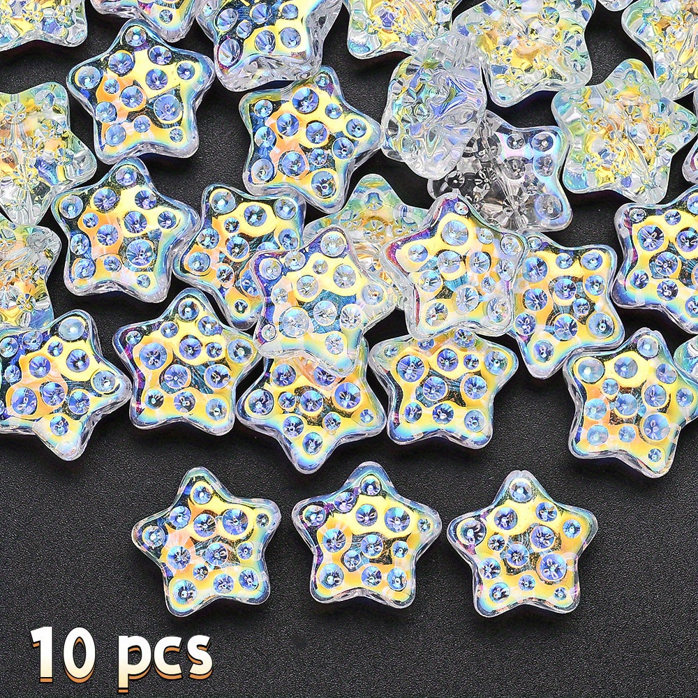 18mm Glass Five-Pointed Star Beads