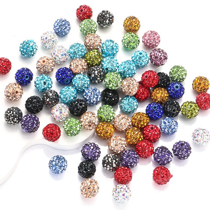 10mm AB Shiny Rhinestone Clay Beads