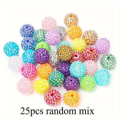 20mm Resin Bayberry Rhinestone Ball Beads