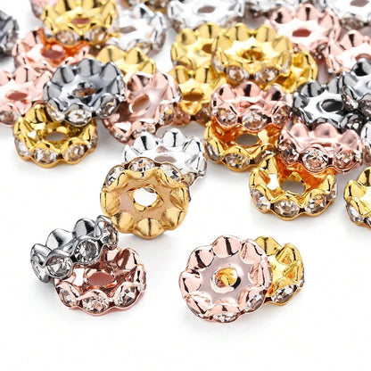 30/50pcs 12mm Mixed Color Wavy Crystal Beads