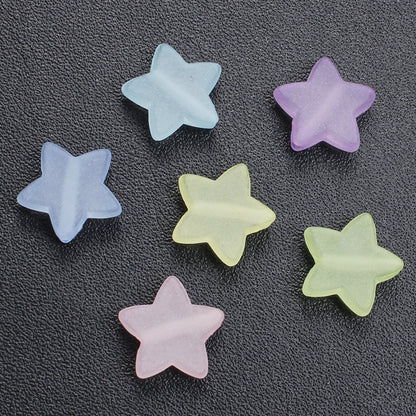 50pcs 15mm Frosted Star Acrylic Beads