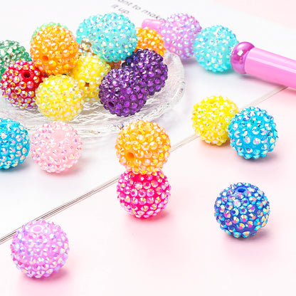 20mm Resin Bayberry Rhinestone Ball Beads