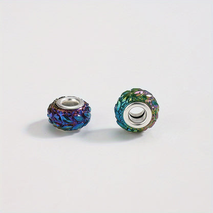 Mixed Color Resin Flat Round Beads