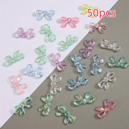 AB Color Hollow Out Bowknot Acrylic Beads
