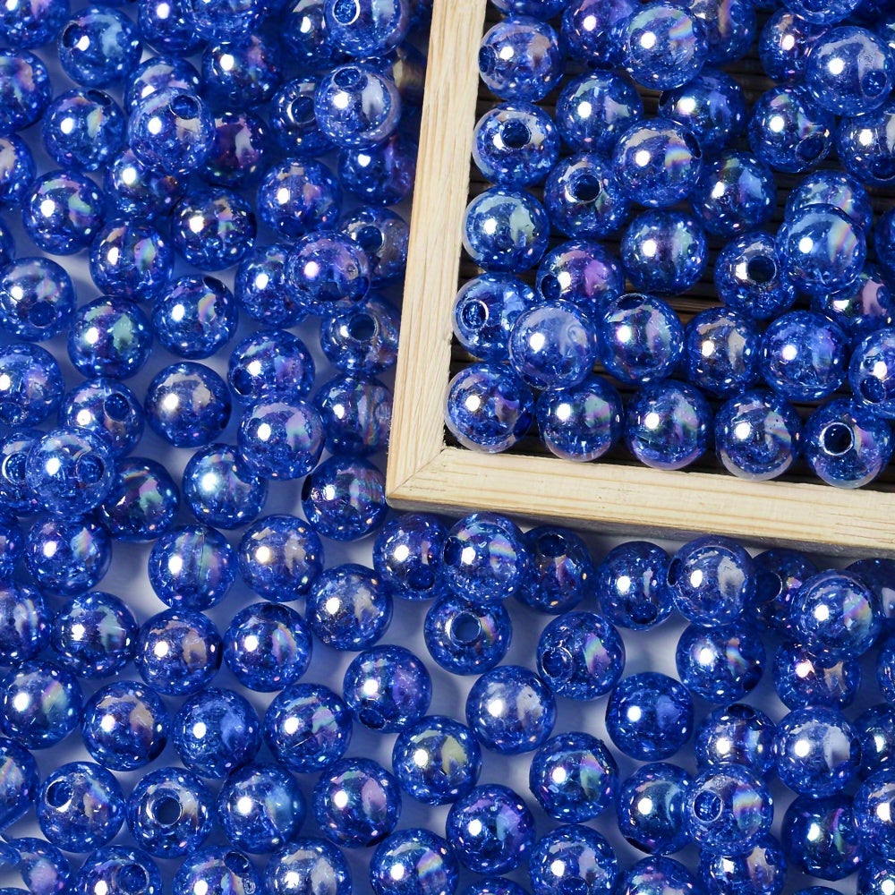 Glossy Flat Round Acrylic CCB Spacer Beads