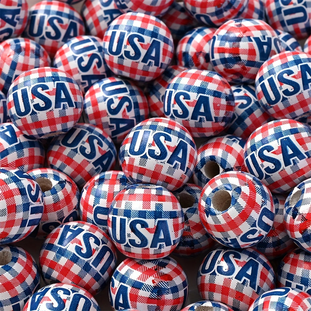 10PCS USA Wooden Beads Big Size 16mm (0.629in) Round Loose Spacer Beads for Jewelry Making DIY Handmade Crafts Accessories