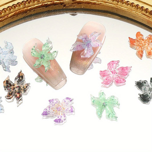 30pcs 15mm Luminous Resin Flower Flatback Beads