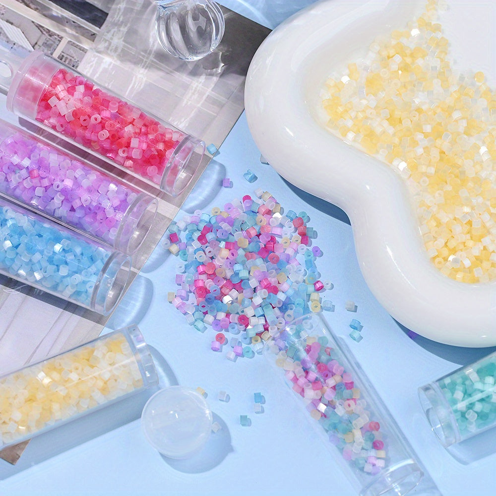 2.5mm Cat Eye Cylindrical Glass Rice Beads