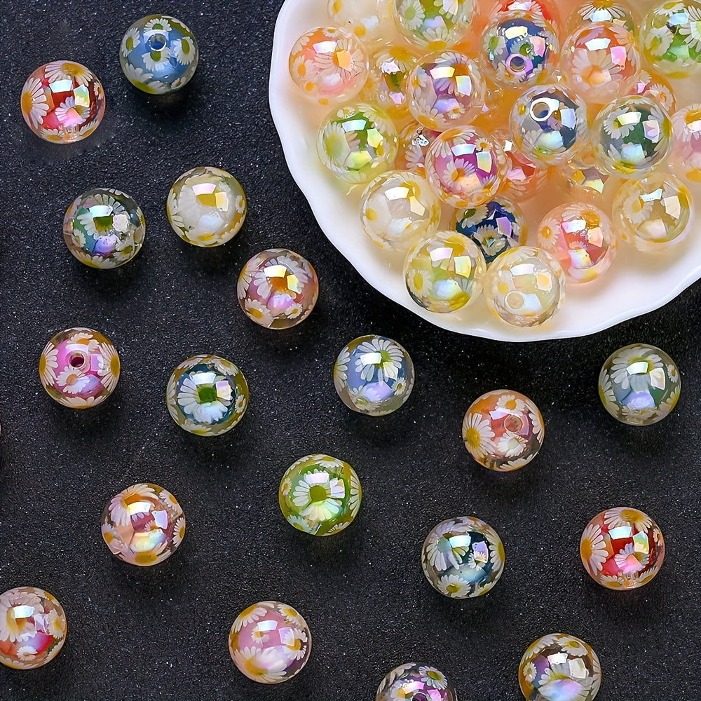 16mm Shiny Daisy Acrylic Flower Beads