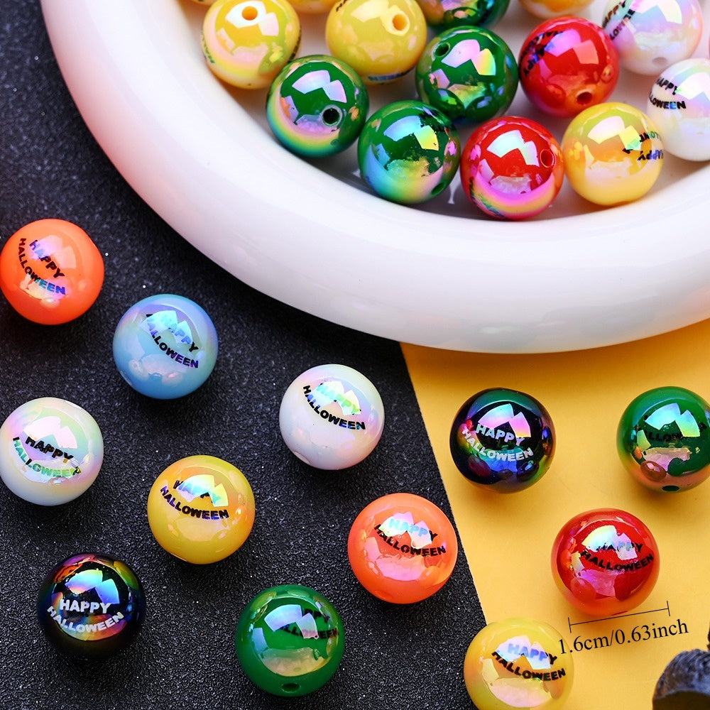 16mm Happy Halloween Letter Acrylic Beads