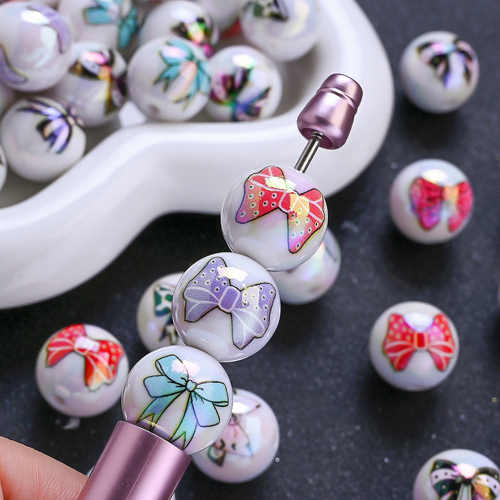 16mm Butterfly Print Acrylic Beads