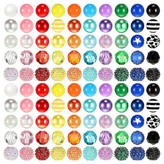 Rainbow Bubblegum Rhinestone Beads