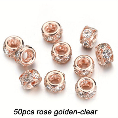 Transparent Glass AB Geometric Rhinestone Spacer Beads