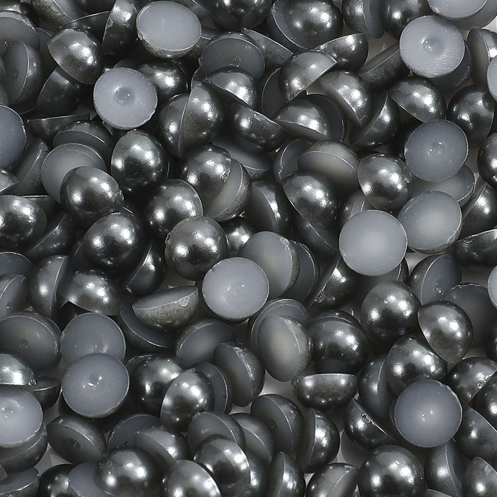 1000pcs Semi Circular Resin Pearl Beads