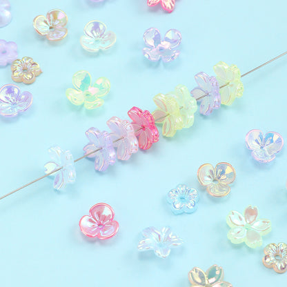 Mixed Color Acrylic Flower Spacer Beads
