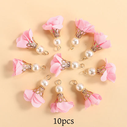 10pcs Colorful Petal Tassel Charm Pendants