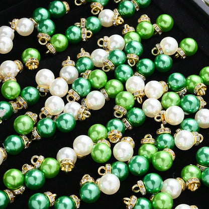 Green Imitation Pearl Pendant Beads