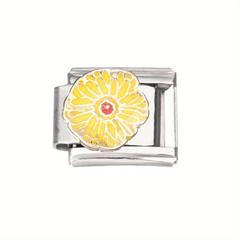 1pc 9x10mm Stainless Steel Flower Module Bead