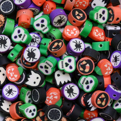 500pcs 8-10mm Halloween Soft Clay Spacer Beads