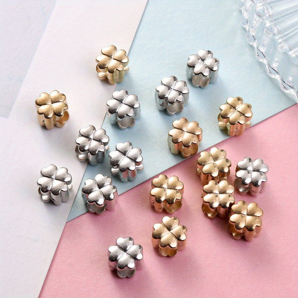 30/50pcs Golden & Silvery Flower CCB Acrylic Beads