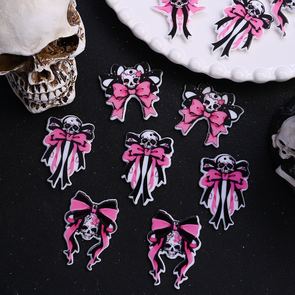 Halloween Acrylic Bow Shaped Beads