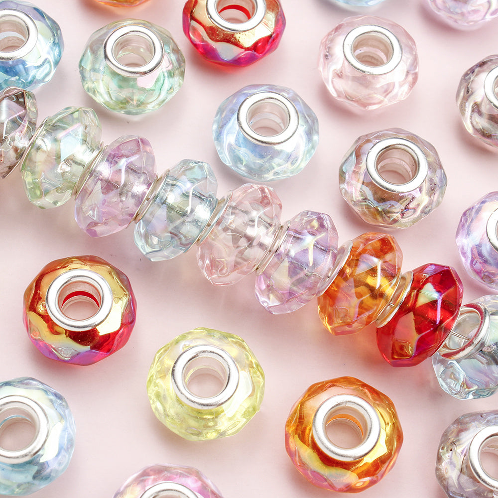 Clear Geometric Faceted Acrylic Spacer Beads
