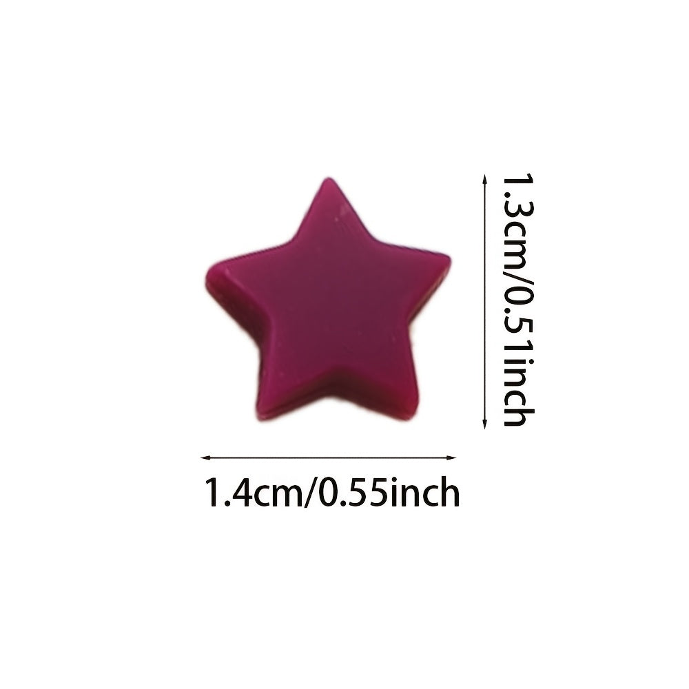 10pcs/set Multicolor Star Silicone Focal Beads